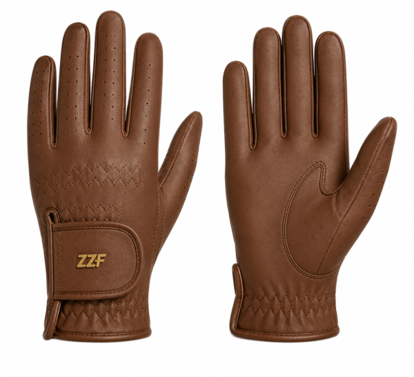 ZZF Brown Leather Golf Gloves – Premium Cabretta Leather | Men’s Golf Gloves
