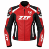 ZZF Women’s Red Leather Motorcycle Racing Jacket – Genuine Leather Protective Riding Jacket
