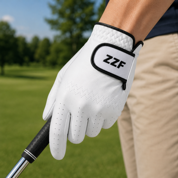ZZF White Leather Golf Gloves – Premium Cabretta Leather | Men’s Performance Golf Gloves