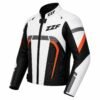 ZZF White & Black Motorcycle Leather Jacket