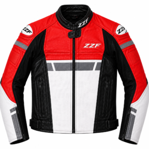 ZZF Red & Black Motorcycle Leather Jacket