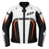 ZZF White & Black Motorcycle Leather Jacket