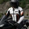 ZZF White & Black Motorcycle Leather Jacket
