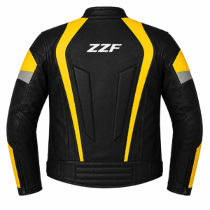 ZZF Black & Yellow Motorcycle Leather Jacket