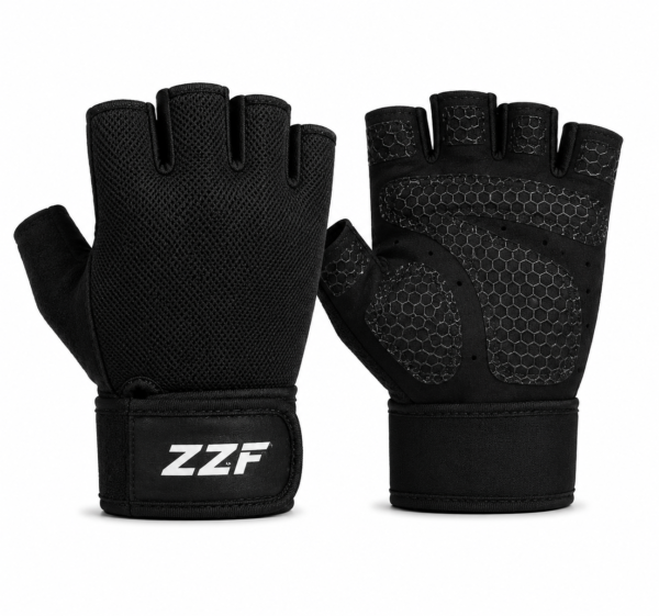 ZZF Pro Weight Lifting Gym Gloves – Breathable Half Finger Training Gloves with Padded Palm & Wrist Support