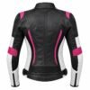 ZZF Women’s Premium Leather Motorcycle Riding Jacket – Black Pink White | Protective Biker Jacket
