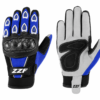 ZZF Blue Motocross Gloves – Full Finger Motorcycle Riding Gloves with Carbon Knuckle Protection
