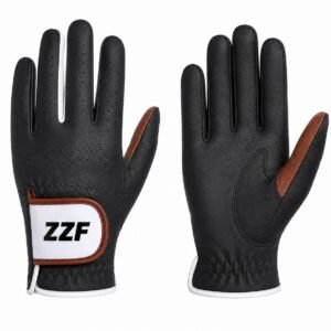 ZZF Black Leather Golf Gloves – Premium Cabretta Leather | Men’s Performance Golf Gloves