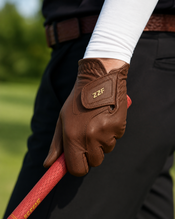 ZZF Brown Leather Golf Gloves – Premium Cabretta Leather | Men’s Golf Gloves
