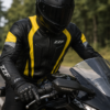 ZZF Black & Yellow Motorcycle Leather Jacket