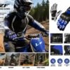 ZZF Blue Motocross Gloves – Full Finger Motorcycle Riding Gloves with Carbon Knuckle Protection