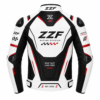 ZZF White & Black Motorcycle Racing Leather Jacket – CE Armored Cowhide Jacket