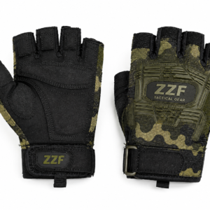 ZZF Tactical Fingerless Military Gloves | Hard Knuckle Outdoor Combat Gloves