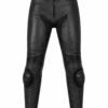 Women’s Black Leather Motorcycle Pants with Knee Protection – Biker Riding Trousers