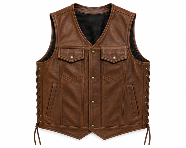 5C0018E6-F594-494D-A9E8-4A2F6053B7D5 ZZF Men’s Brown Leather Motorcycle Vest | Premium Biker Riding Vest