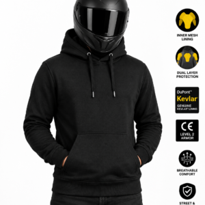 AB5F94A0-B73B-4EAF-8A8D-475FEA075014 DuPont™ Kevlar® Fleece Motorcycle Hoodie – Coolmax® Mesh & CE Armor